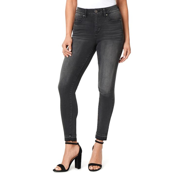 Women's Angels Jeanie Tech Skinny Ankle Jeans, Size: 6, Grey (charcoal)