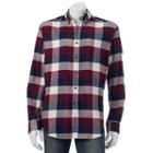 Big & Tall Croft & Barrow&reg; Classic-fit Plaid Flannel Button-down Shirt, Men's, Size: M Tall, Dark Red