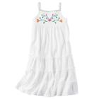 Girls 4-8 Carter's Embroidered Tiered Maxi Dress, Girl's, Size: 7, White