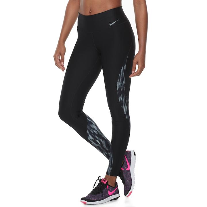 Women's Nike Power Training Tights, Size: Large, Grey (charcoal)
