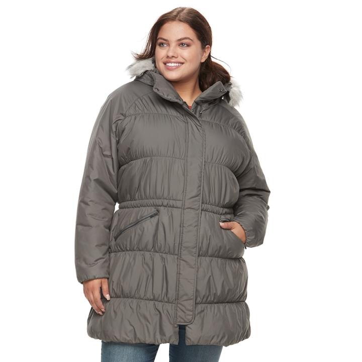 Plus Size Columbia Sparks Lake Thermal Coil Hooded Anorak Jacket, Women's, Size: 3xl, Med Grey