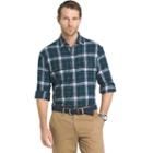 Men's Izod Saltwater Regular-fit Plaid Performance Button-down Shirt, Size: Xl, Dark Blue