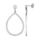 Sophie Miller Cubic Zirconia Sterling Silver Teardrop Earrings, Women's, White