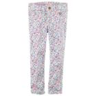 Girls 4-6x Carter's Floral Skinny Stretch Twill Pants, Girl's, Size: 8, Ovrfl Oth