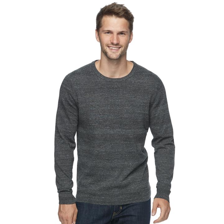 Men's Sonoma Goods For Life&trade; Coolmax Classic-fit Crewneck Sweater, Size: Xl, Black