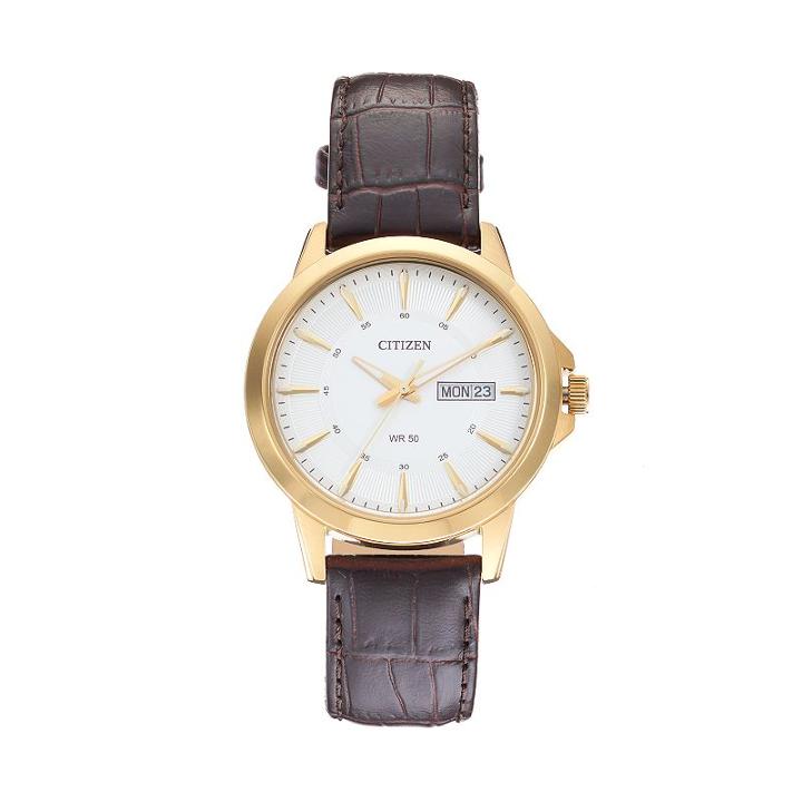 Citizen Men's Leather Watch - Bf2018-01a, Brown