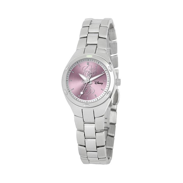 Disney's Minnie Mouse Silhouette Women's Stainless Steel Watch, Silver