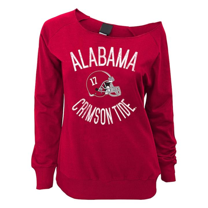 Juniors' Alabama Crimson Tide Flashdance Slouch Crewneck, Teens, Size: Large, Red