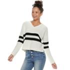 Juniors' Pink Republic Striped Sweater, Teens, Size: Large, Dark Grey