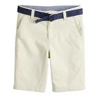 Boys 4-20 Chaps Belted Dean Shorts, Size: 10, White
