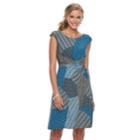 Women's Dana Buchman Twist Knot Fit & Flare Dress, Size: Large, Blue