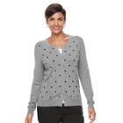 Women's Croft & Barrow&reg; Button-down Cardigan, Size: Xl, Med Grey