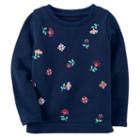 Girls 4-8 Carter's Flower Detail Sweatshirt, Size: 5, Blue