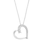 Sterling Silver 1/10 Carat T.w. Diamond Heart Pendant Necklace, Women's, White