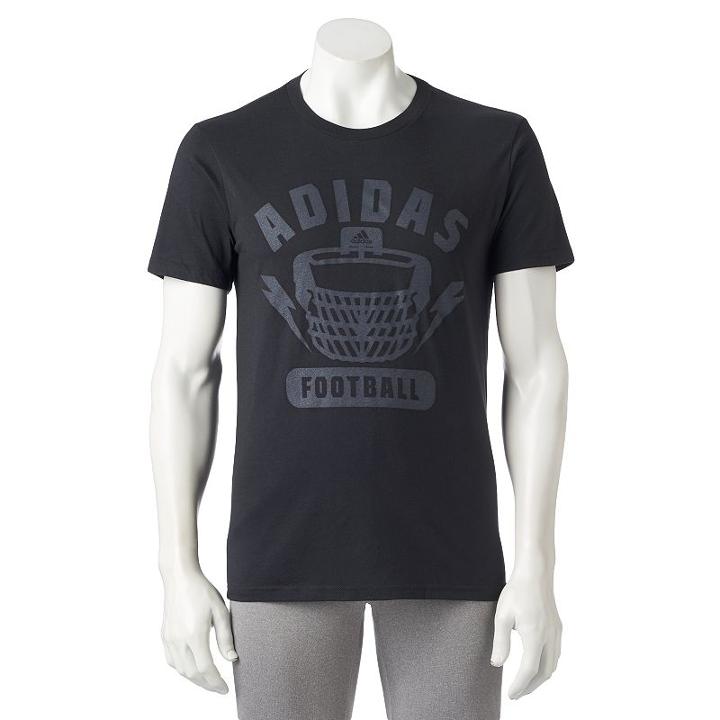 Men's Adidas Football Performance Tee, Size: Medium, Black