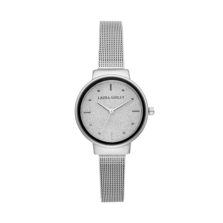 Laura Ashley Women's Glitz Dial & Mesh Band Watch, Size: Medium, Grey