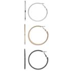 Apt. 9&reg; Tri Tone Hoop Earring Set, Women's, Multicolor