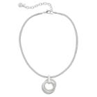 Dana Buchman Mesh Interlocked Circle Pendant Necklace, Women's, Silver
