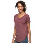 Women's Sonoma Goods For Life&trade; Roll Cuff French Terry Tee, Size: Large, Dark Red