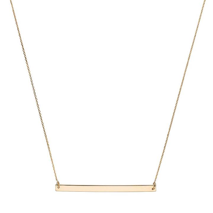 14k Gold 40 Mm Bar Necklace, Women's, Size: 16, Yellow