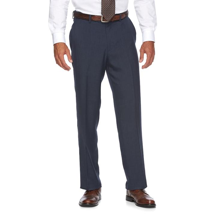 Men's Croft & Barrow&reg; True Comfort Classic-fit Opticool Flat-front Dress Pants, Size: 40x29, Med Blue