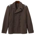 Men's R And O Double-breasted Military Peacoat, Size: Xxl, Brown