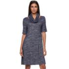 Women's Apt. 9&reg; Infinity Scarf & Marled Dress, Size: Xl, Dark Blue