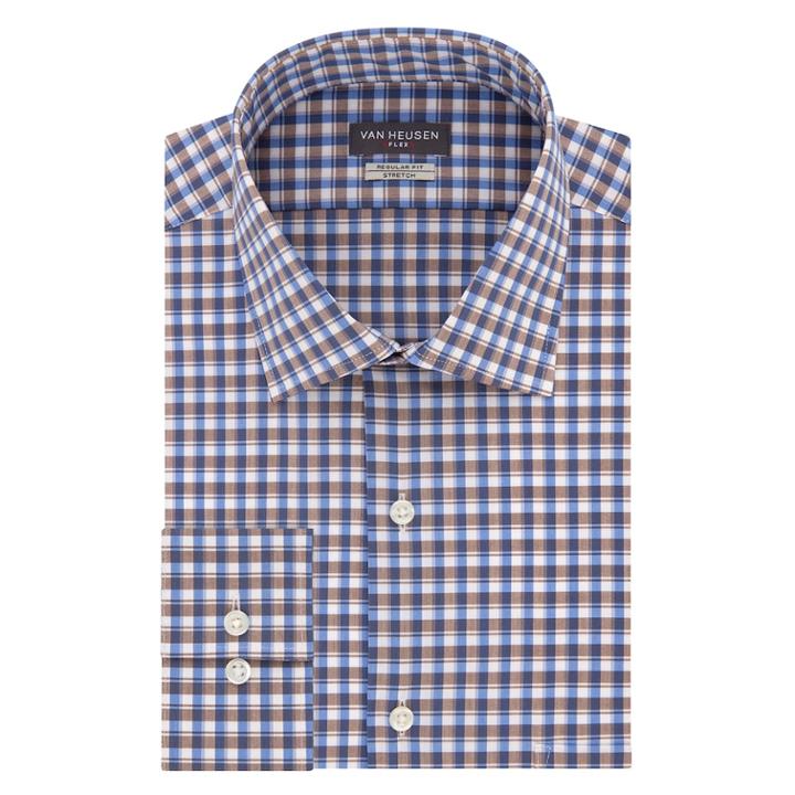Men's Van Heusen Flex Collar Regular Fit Stretch Dress Shirt, Size: 16.5-34/35, Blue