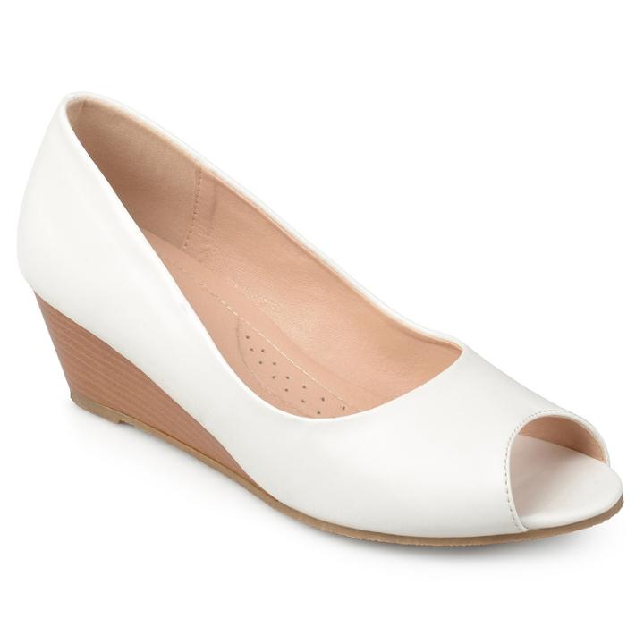 Journee Collection Chaz Women's Wedges, Size: Medium (7.5), White