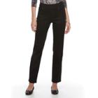Women's Croft & Barrow&reg; Perfectly Slimming Denim Straight-leg Jeans, Size: 16 Short, Black