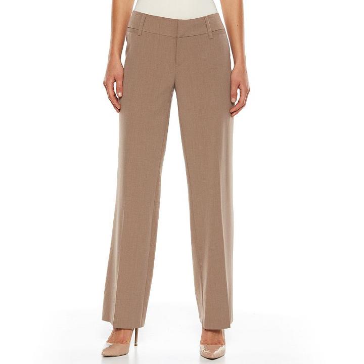 Ab Studio Milan Straight-leg Dress Pants - Women's, Size: 6 T/l, Brown