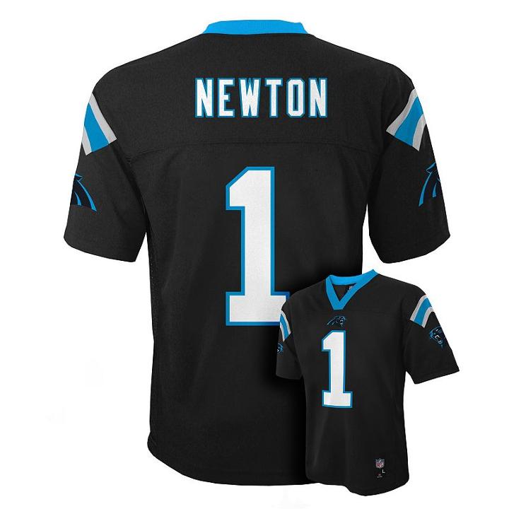 Boys 8-20 Carolina Panthers Cam Newton Nfl Replica Jersey, Boy's, Size: M(10-12), Black