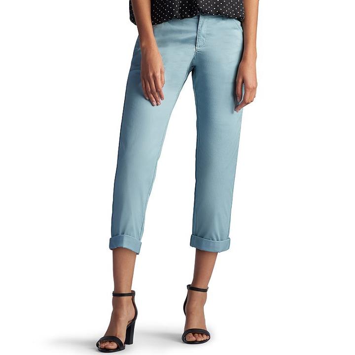 Women's Lee Essential Chino Capris, Size: 18 Avg/reg, Light Blue