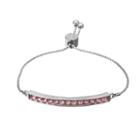 Brilliance Love You More Lariat Bracelet With Swarovski Crystals, Women's, Pink