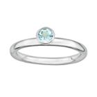 Stacks And Stones Sterling Silver Aquamarine Stack Ring, Women's, Size: 10