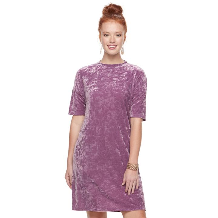 Women's Apt. 9&reg; Velvet Shift Dress, Size: Large, Med Purple