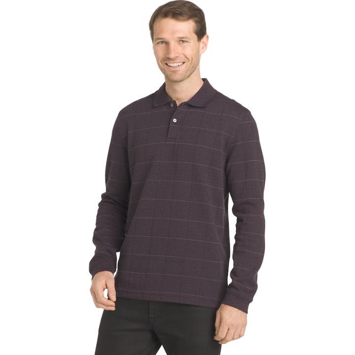 Big & Tall Van Heusen Jaspe Classic-fit Windowpane Stretch Polo, Men's, Size: 3xl Tall, Med Purple