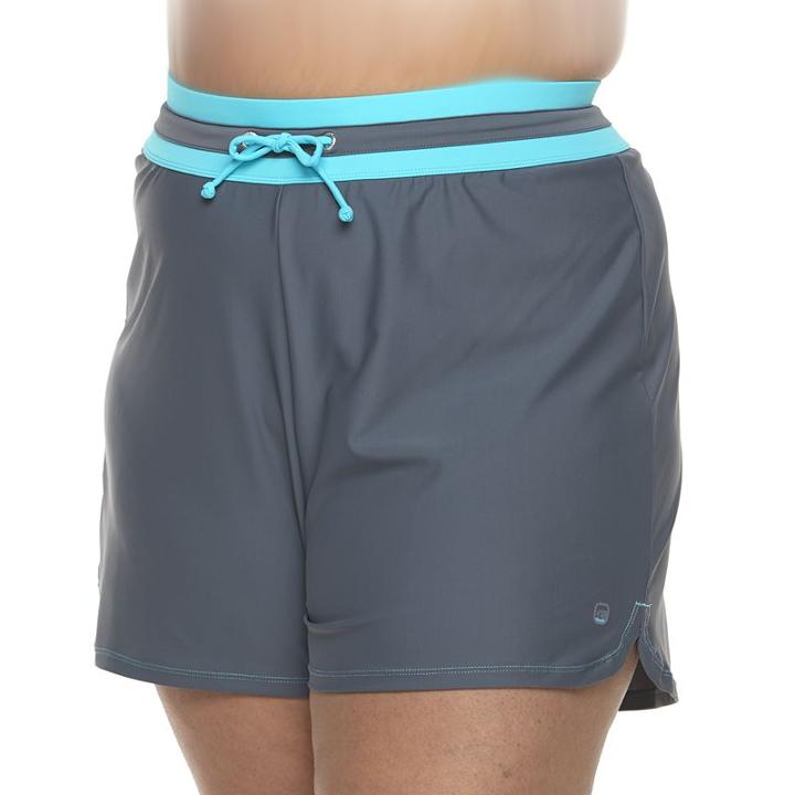 Plus Size Free Country Swim Shorts, Women's, Size: 2xl, Grey Other