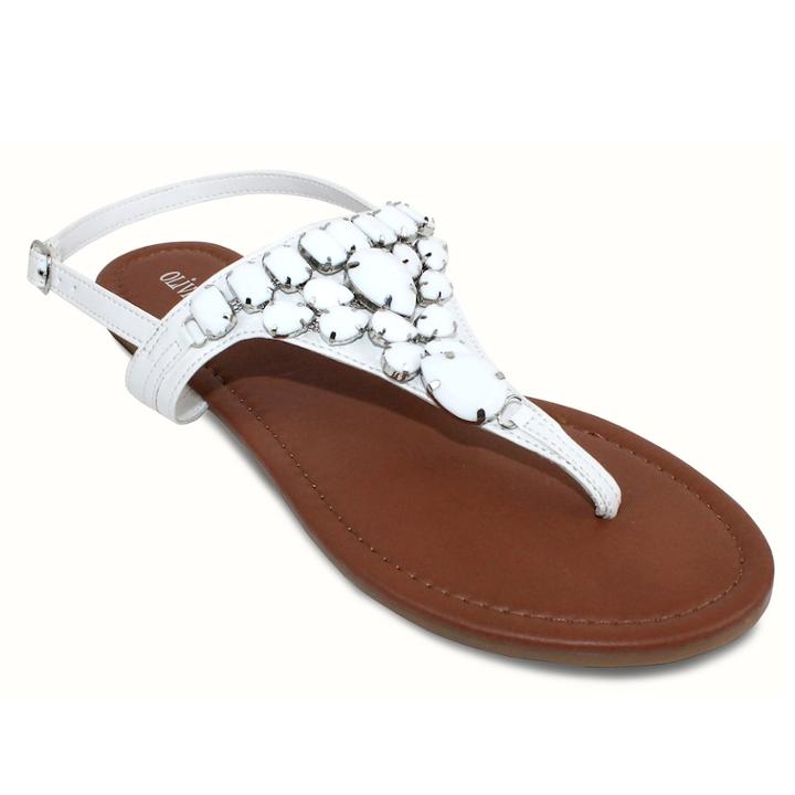 Olivia Miller Messina Women's Slingback Sandals, Size: 8, White