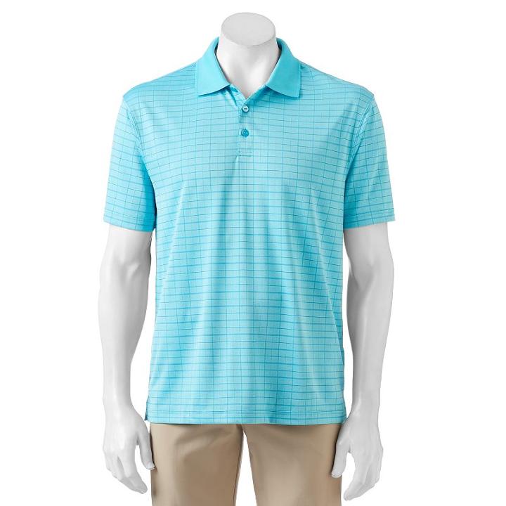 Big & Tall Haggar&reg; Classic-fit Windowpane Performance Polo, Men's, Size: 3xl Tall, Blue Other