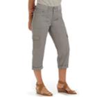 Women's Lee Comfort Waist Cargo Twill Capris, Size: 16 Avg/reg, Med Grey
