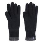 Men's Heat Holders Flat-knit Gloves, Size: L/xl, Black