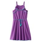 Girls Plus Size So&reg; Textured Ruffle Dress, Girl's, Size: 12 1/2, Med Purple