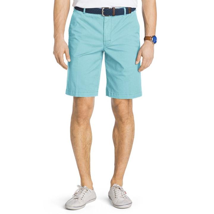Izod, Men's Saltwater Straight-fit Stretch Chino Shorts, Size: 34, Blue Other