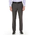 Men's Savile Row Sharkskin Flat-front Gray Suit Pants, Size: 40x30, Grey