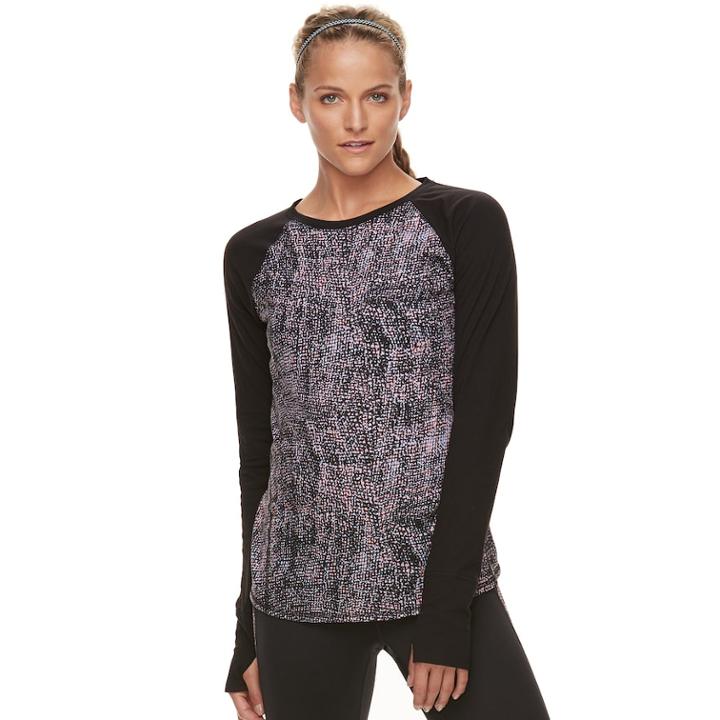 Women's Tek Gear&reg; Raglan Long Sleeve Tee, Size: S Long, Oxford