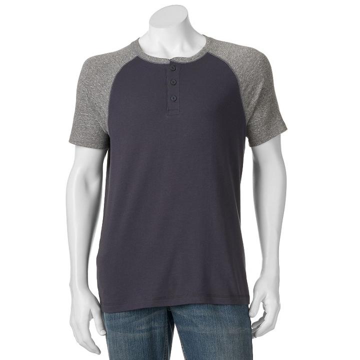 Men's Sonoma Goods For Life&trade; Flexwear Classic-fit Henley, Size: Xl, Dark Grey, Comfort Wear