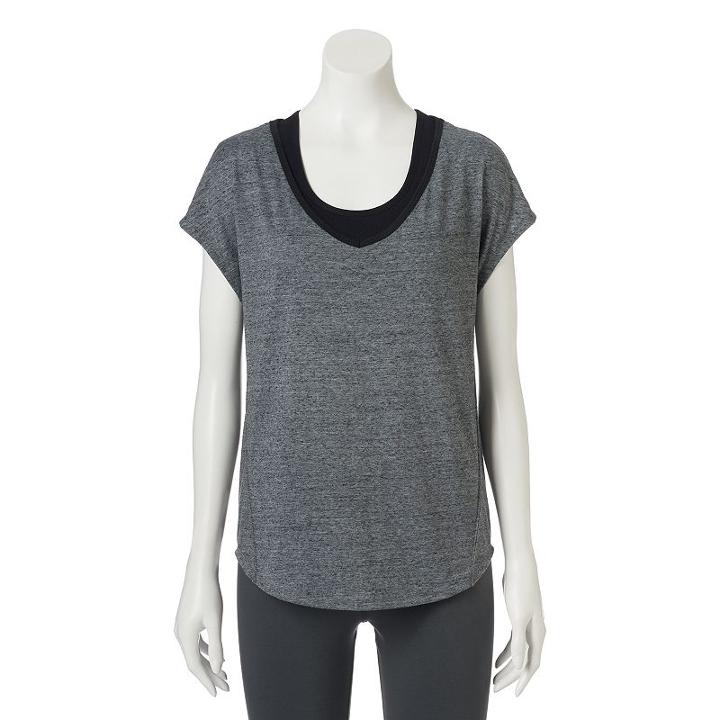 Juniors' So&reg; Cross Back Active Tee, Girl's, Size: Small, Black