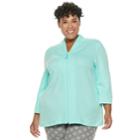 Plus Size Croft & Barrow&reg; Quilted Bed Jacket, Women's, Size: 3xl, Med Blue