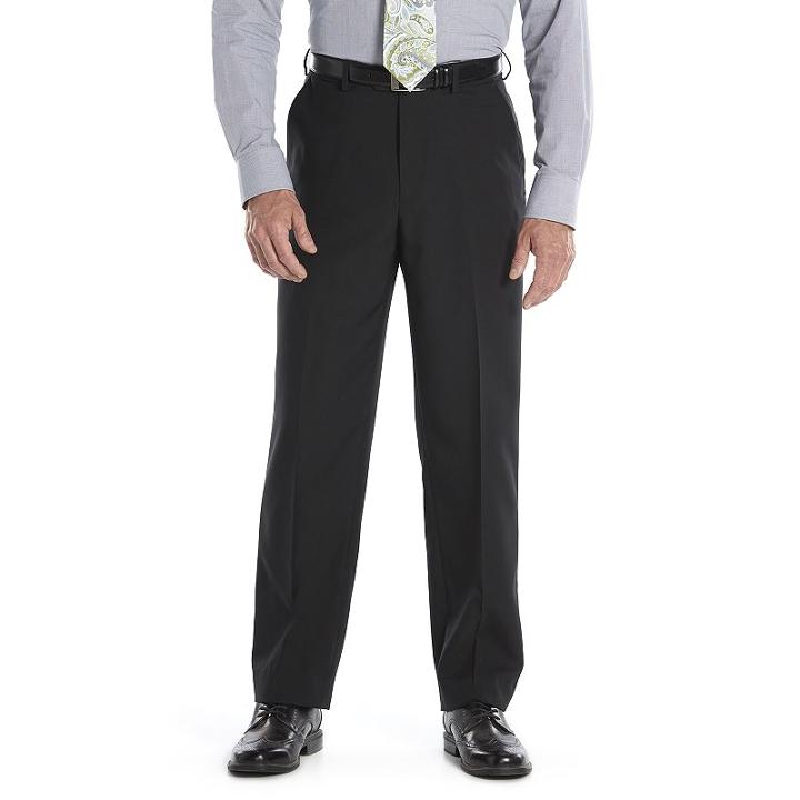 Men's Croft & Barrow&reg; Essential Classic-fit Flat-front Dress Pants, Size: 34x29, Black